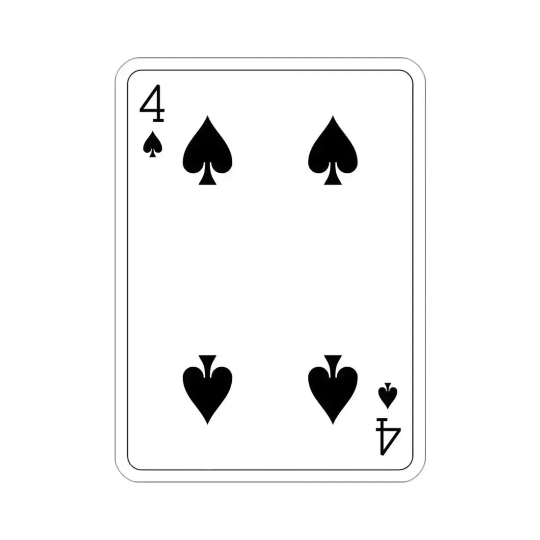 4 of Spades Playing Card STICKER Vinyl Die-Cut Decal 3 Inch - The Sticker Space