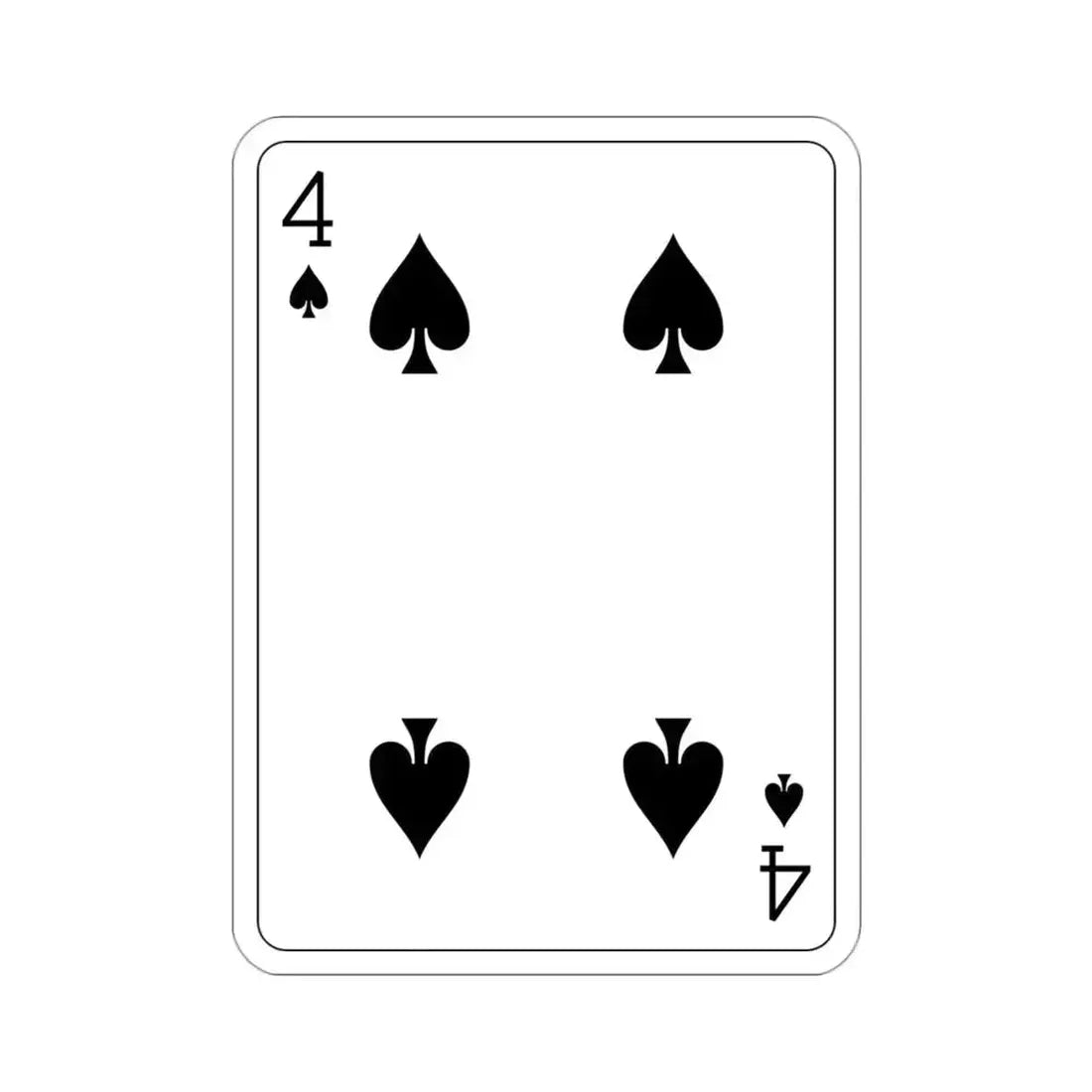 4 of Spades Playing Card STICKER Vinyl Die-Cut Decal 3 Inch - The Sticker Space
