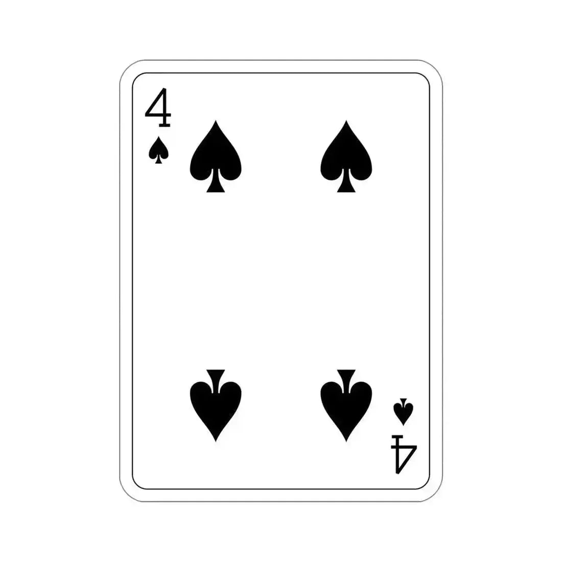 4 of Spades Playing Card STICKER Vinyl Die-Cut Decal 5 Inch - The Sticker Space