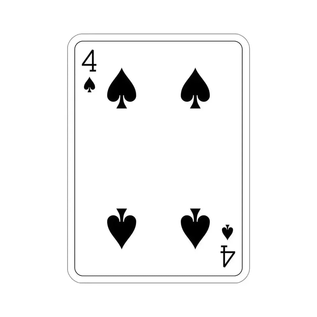 4 of Spades Playing Card STICKER Vinyl Die-Cut Decal 6 Inch - The Sticker Space