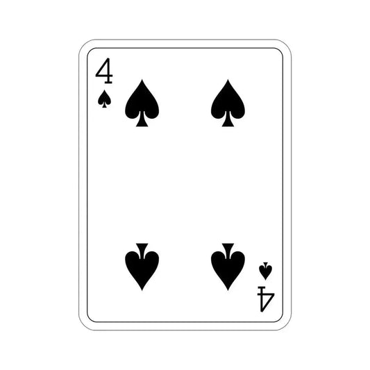 4 of Spades Playing Card STICKER Vinyl Die-Cut Decal 6 Inch - The Sticker Space
