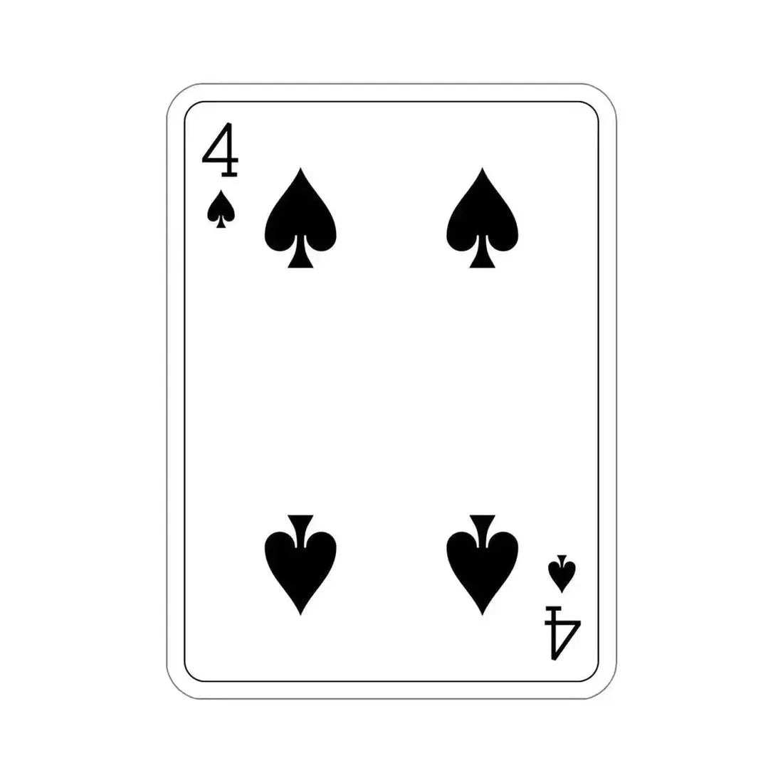 4 of Spades Playing Card STICKER Vinyl Die-Cut Decal - The Sticker Space