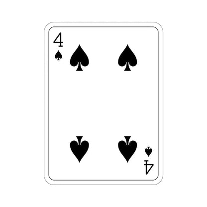 4 of Spades Playing Card STICKER Vinyl Die-Cut Decal - The Sticker Space
