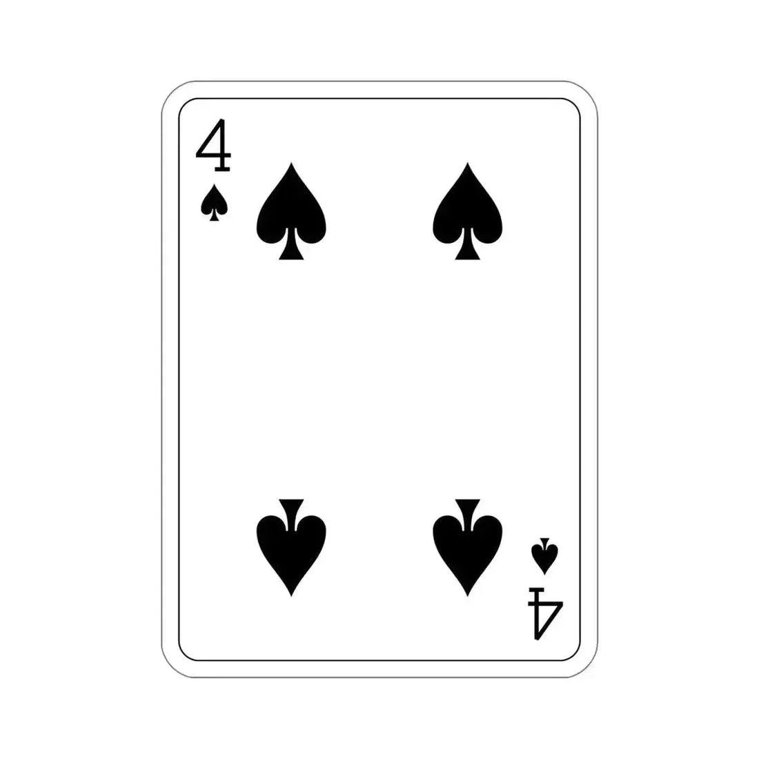 4 of Spades Playing Card STICKER Vinyl Die-Cut Decal - The Sticker Space