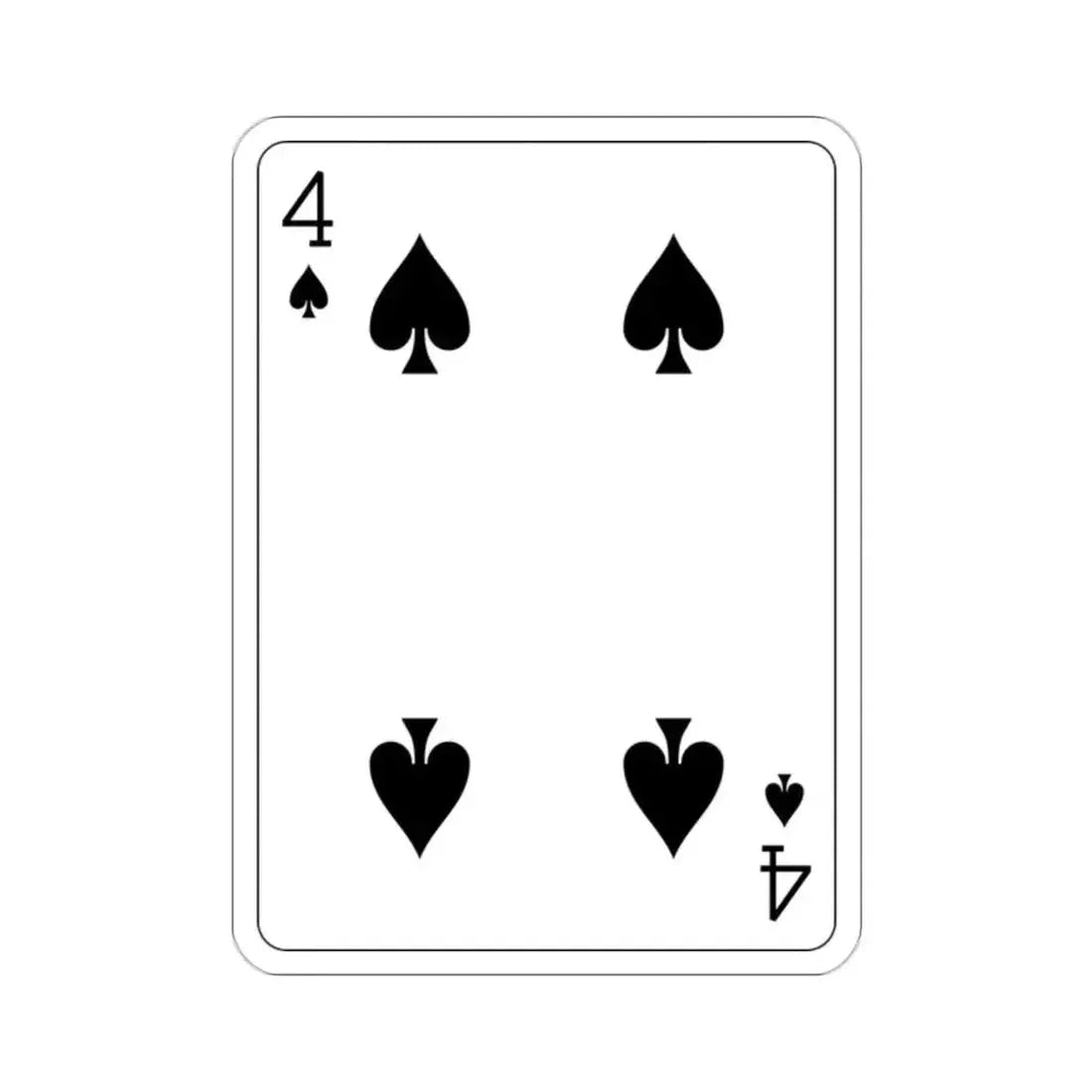 4 of Spades Playing Card STICKER Vinyl Die-Cut Decal - The Sticker Space