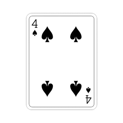 4 of Spades Playing Card STICKER Vinyl Die-Cut Decal - The Sticker Space