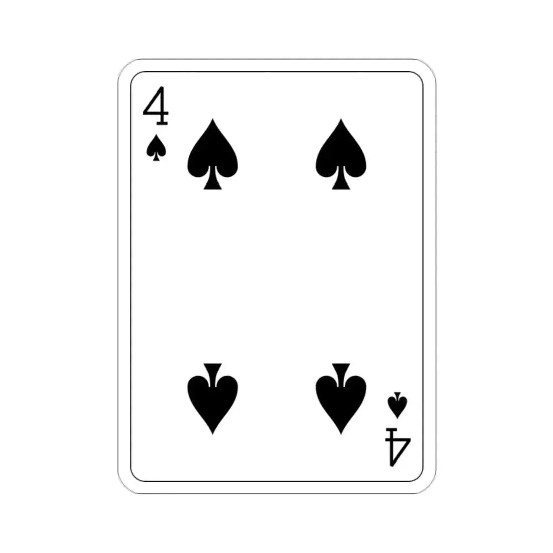 4 of Spades Playing Card STICKER Vinyl Die-Cut Decal - The Sticker Space