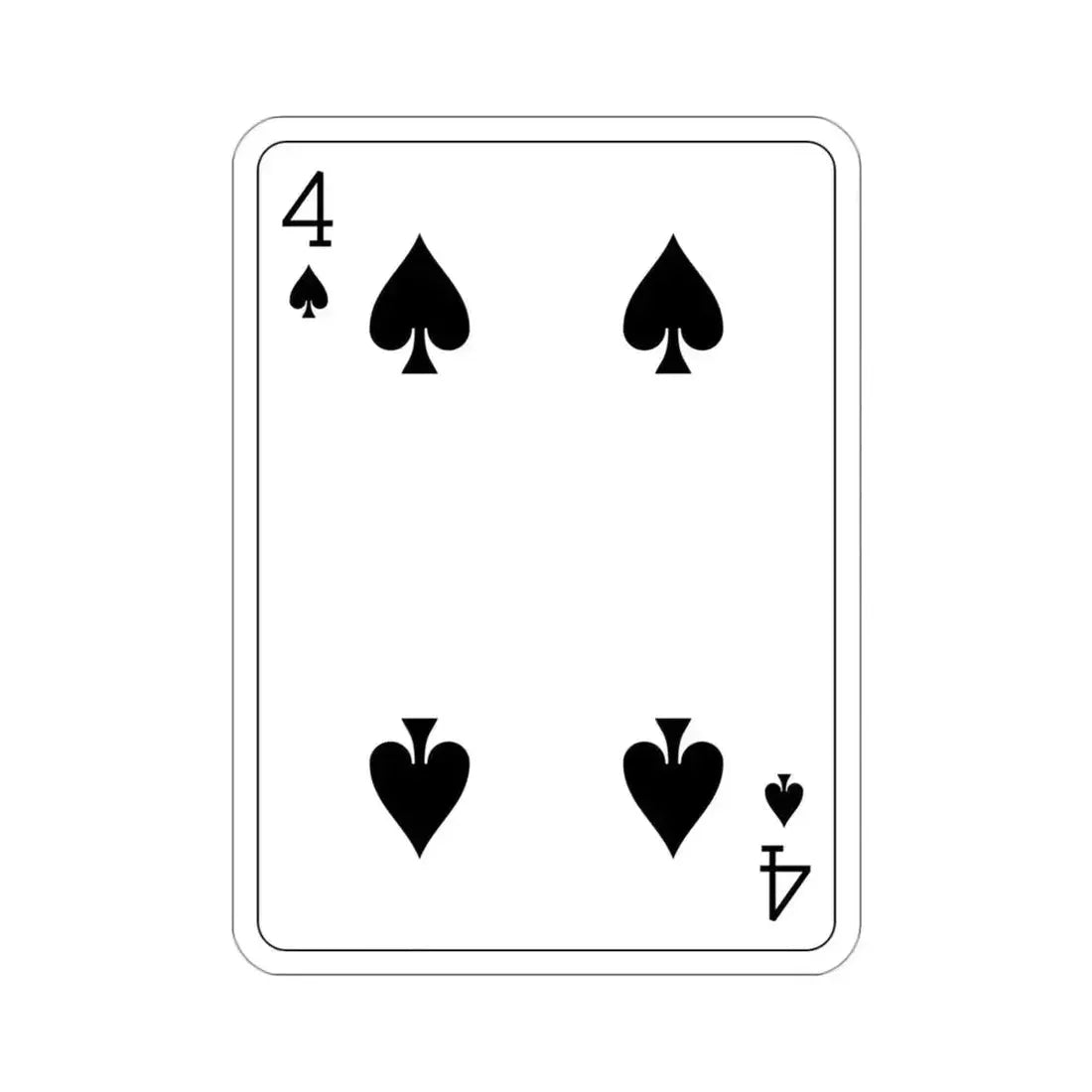 4 of Spades Playing Card STICKER Vinyl Die-Cut Decal - The Sticker Space