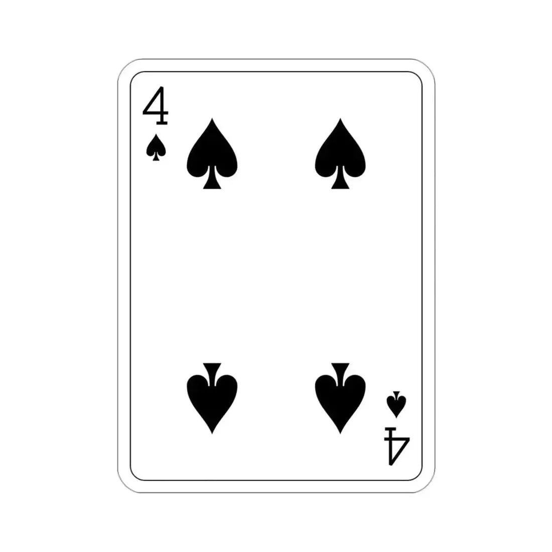 4 of Spades Playing Card STICKER Vinyl Die-Cut Decal - The Sticker Space