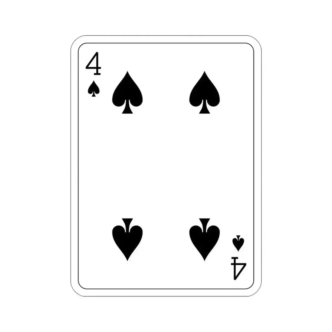 4 of Spades Playing Card STICKER Vinyl Die-Cut Decal - The Sticker Space