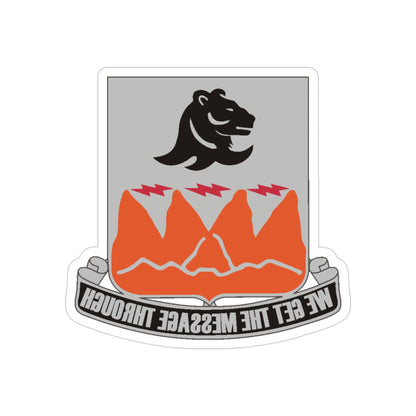 4 Signal Battalion (U.S. Army) REVERSE PRINT Transparent STICKER-3" × 3"-The Sticker Space