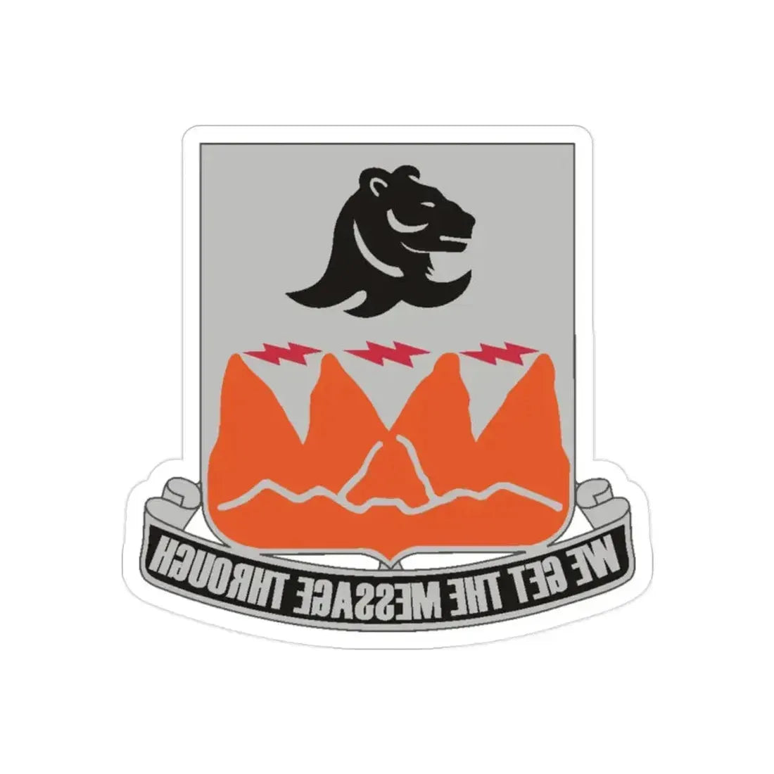 4 Signal Battalion (U.S. Army) REVERSE PRINT Transparent Die-Cut STICKER 2 Inch Die-Cut Transparent - The Sticker Space