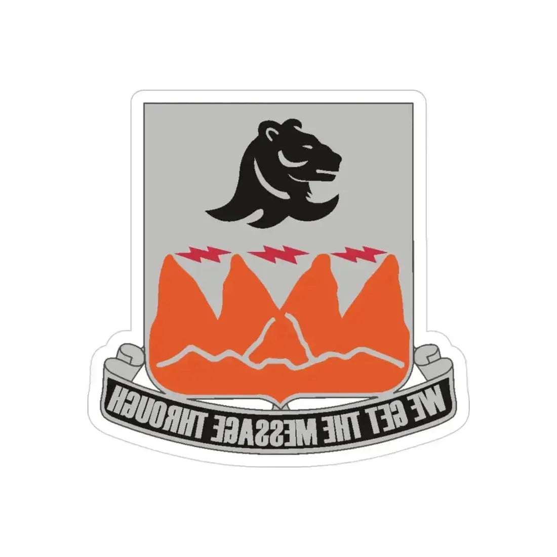 4 Signal Battalion (U.S. Army) REVERSE PRINT Transparent Die-Cut STICKER 3 Inch Die-Cut Transparent - The Sticker Space