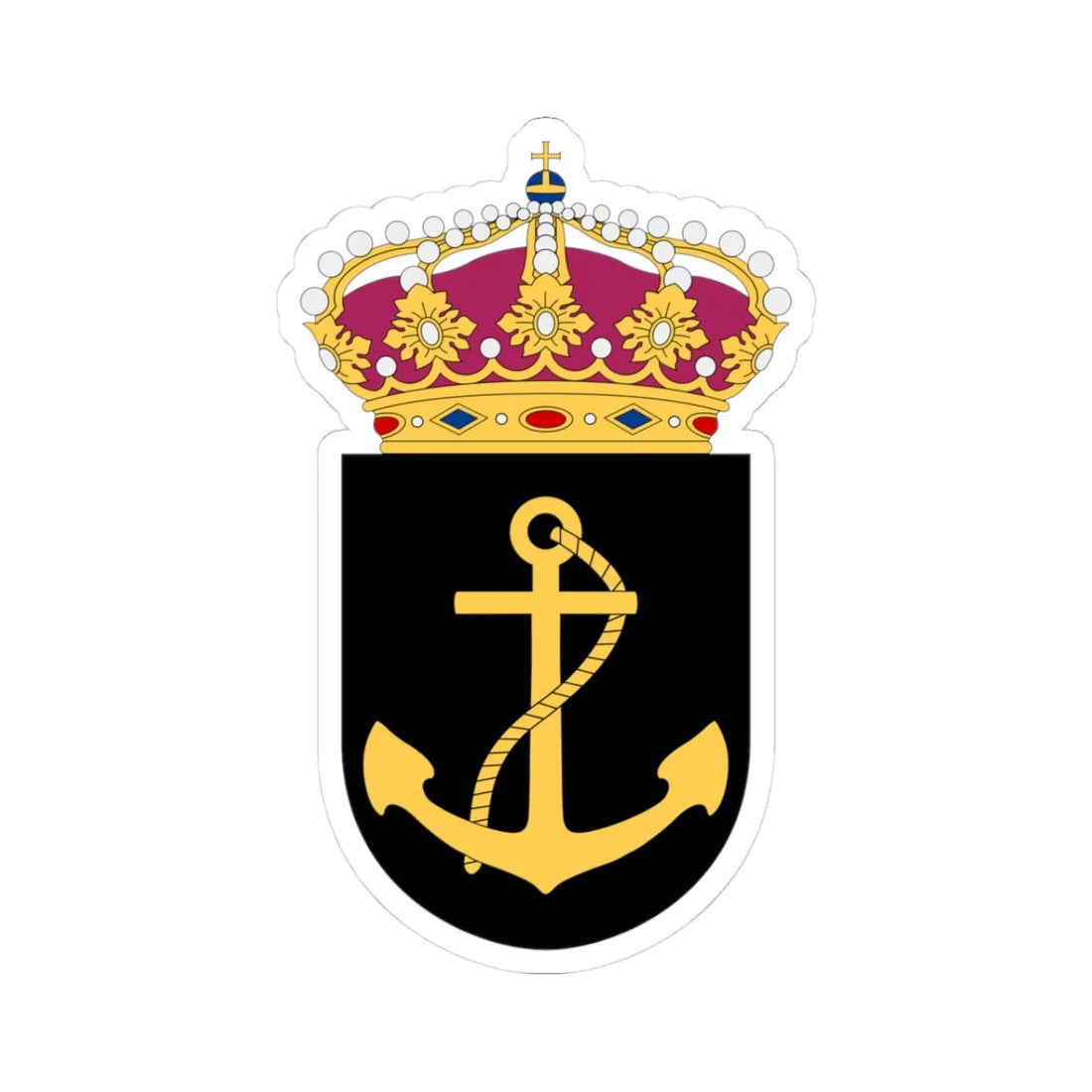 4. sjöstridsflottiljen vapen (Sweden) (Coat of Arms) STICKER Vinyl Kiss-Cut Decal 3 Inch White - The Sticker Space