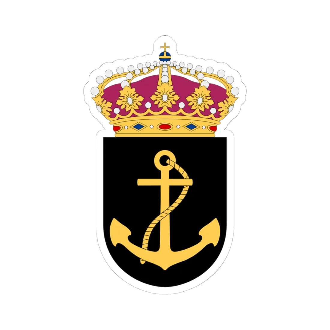 4. sjöstridsflottiljen vapen (Sweden) (Coat of Arms) STICKER Vinyl Kiss-Cut Decal 4 Inch White - The Sticker Space