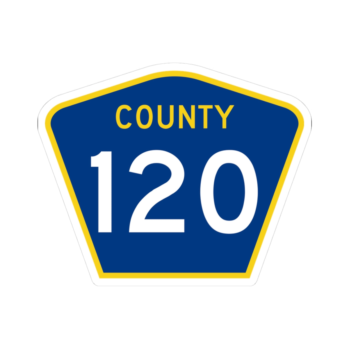 County 120 MN (Minnesota) (Road Sign) STICKER Vinyl Kiss-Cut Decal