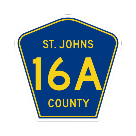 St. Johns County 16A (Florida) (Road Sign) STICKER Vinyl Kiss-Cut Decal