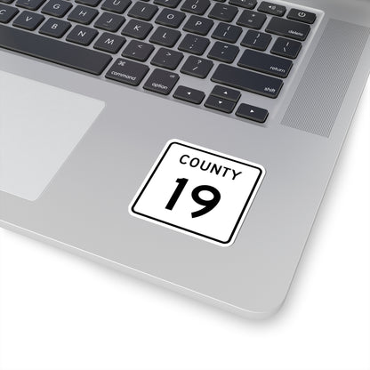 County 19 square (Minnesota) (Road Sign) STICKER Vinyl Kiss-Cut Decal