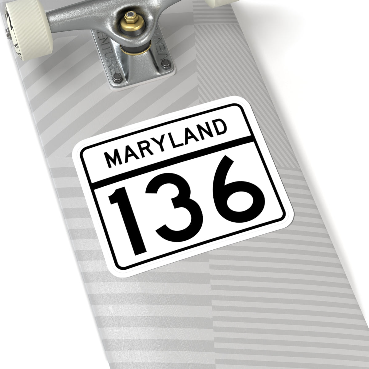 MD Route 136 (Maryland) (Road Sign) STICKER Vinyl Kiss-Cut Decal