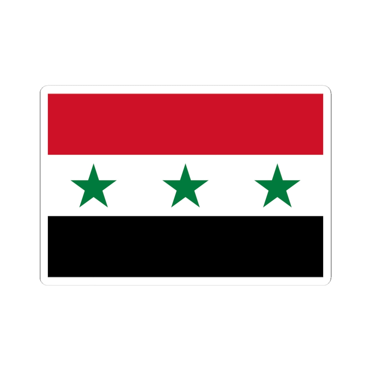 Flag of Syria 1963-1972 3-2 (Syria) STICKER Vinyl Kiss-Cut Decal