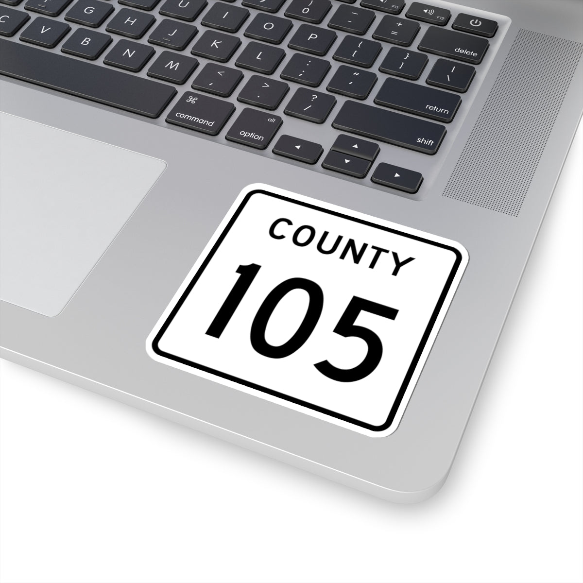 County 105 square (Minnesota) (Road Sign) STICKER Vinyl Kiss-Cut Decal