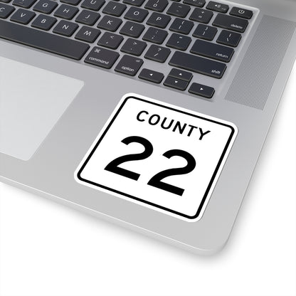 County 22 square (Minnesota) (Road Sign) STICKER Vinyl Kiss-Cut Decal