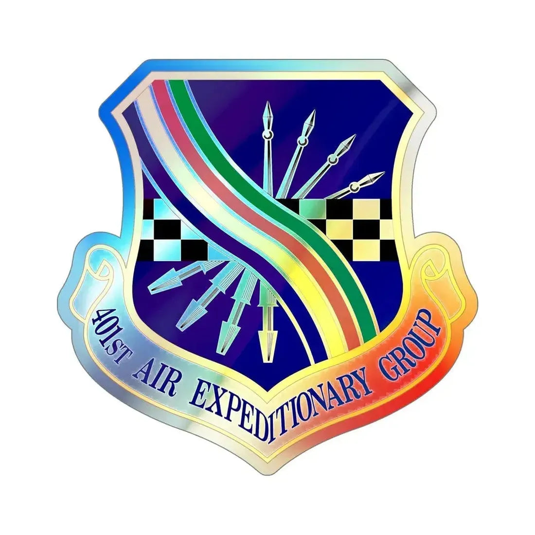 401st Air Expeditionary Group (U.S. Air Force) Holographic STICKER Die-Cut Vinyl Decal 6 Inch Holographic - The Sticker Space