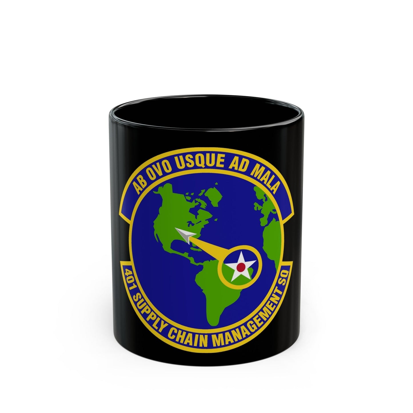 401st Supply Chain Management Squadron (U.S. Air Force) Black Coffee Mug-11oz-The Sticker Space