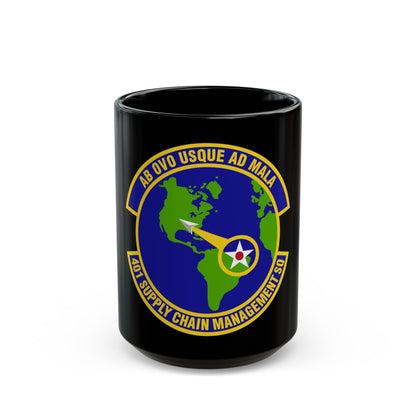 401st Supply Chain Management Squadron (U.S. Air Force) Black Coffee Mug-15oz-The Sticker Space