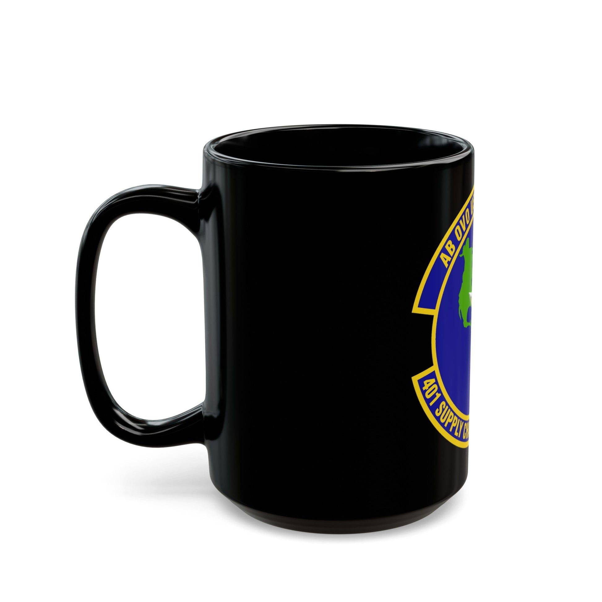 401st Supply Chain Management Squadron (U.S. Air Force) Black Coffee Mug-The Sticker Space