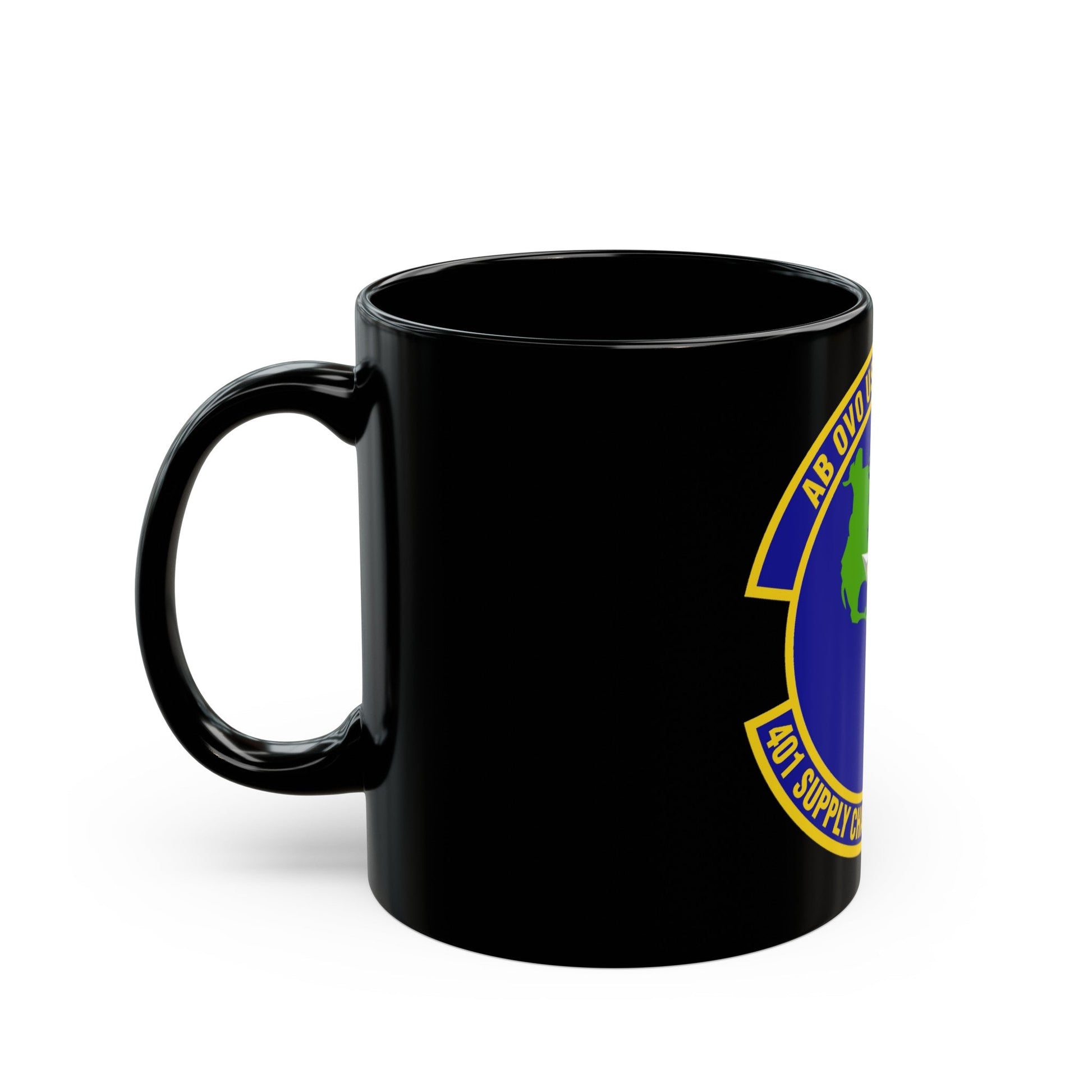 401st Supply Chain Management Squadron (U.S. Air Force) Black Coffee Mug-The Sticker Space