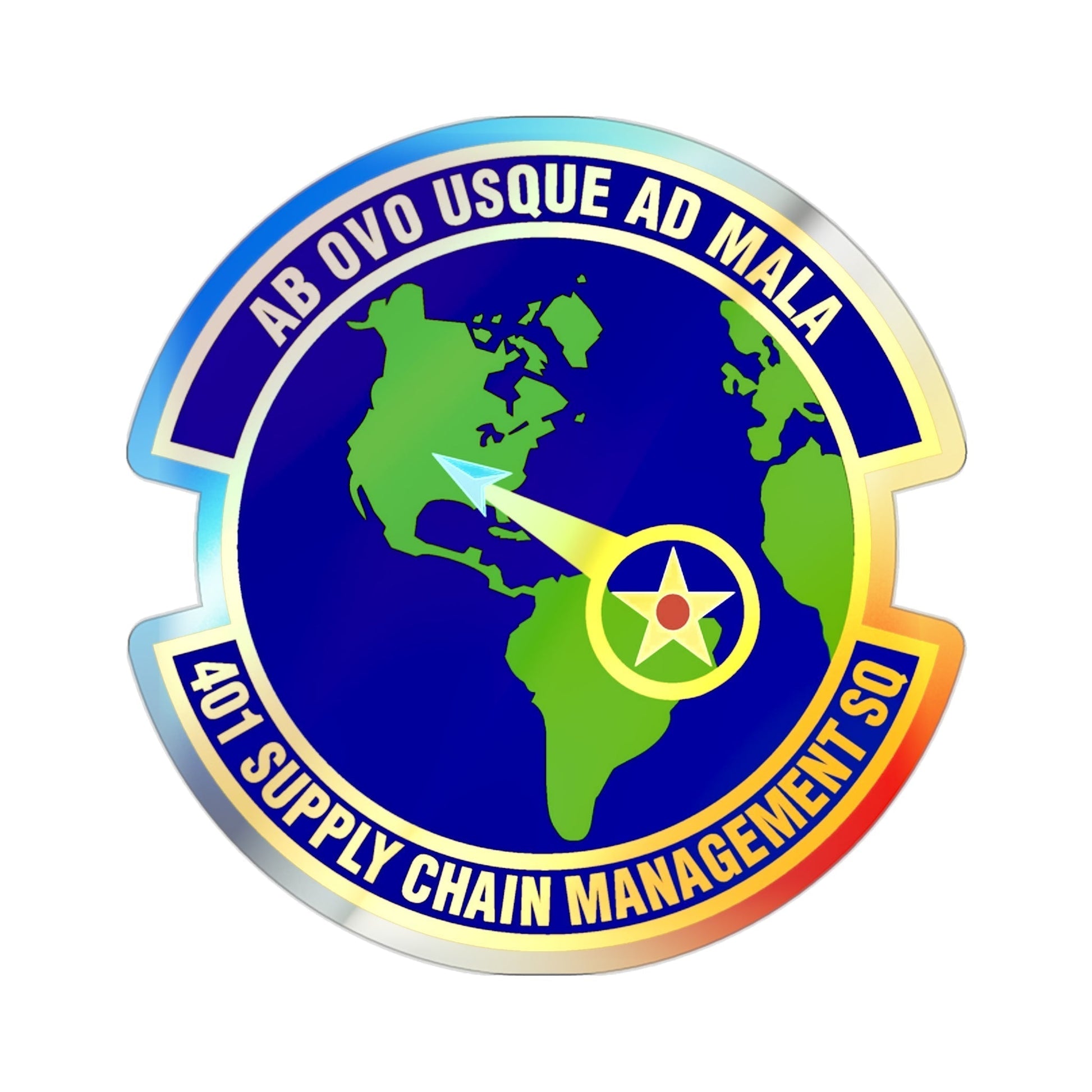 401st Supply Chain Management Squadron (U.S. Air Force) Holographic STICKER Die-Cut Vinyl Decal-2 Inch-The Sticker Space