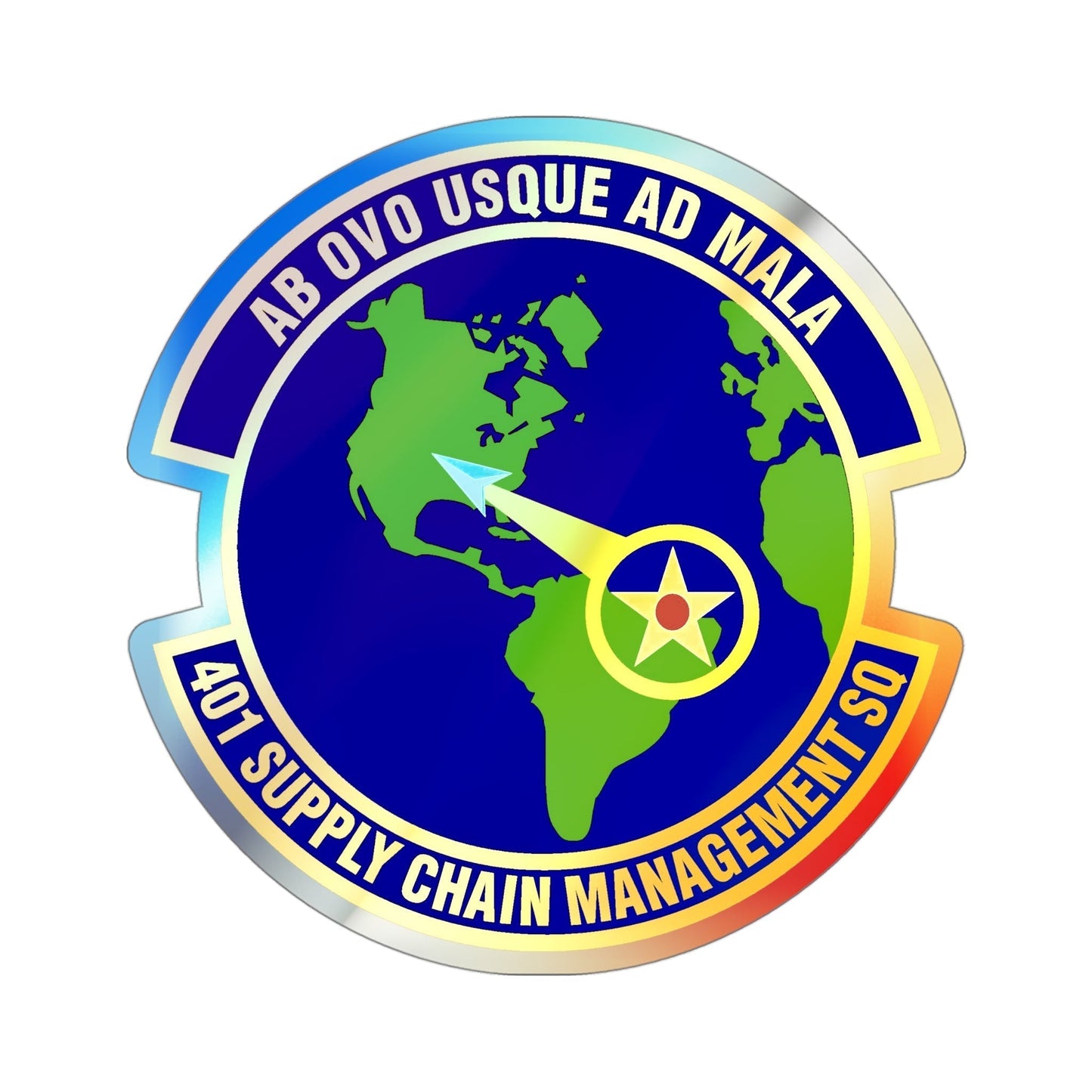 401st Supply Chain Management Squadron (U.S. Air Force) Holographic STICKER Die-Cut Vinyl Decal-4 Inch-The Sticker Space