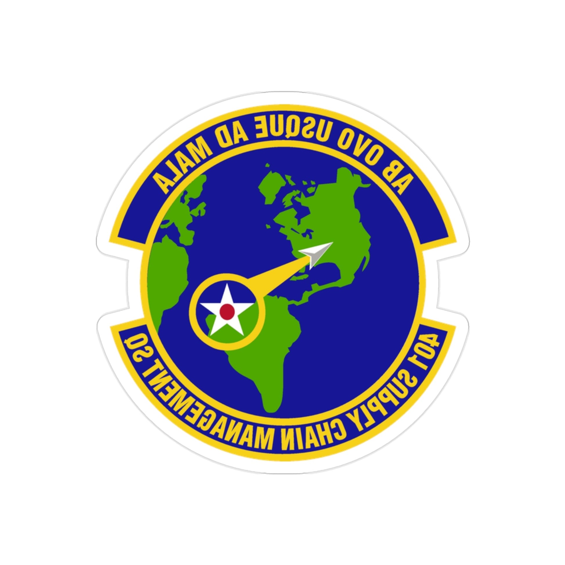 401st Supply Chain Management Squadron (U.S. Air Force) REVERSE PRINT Transparent STICKER-2" × 2"-The Sticker Space