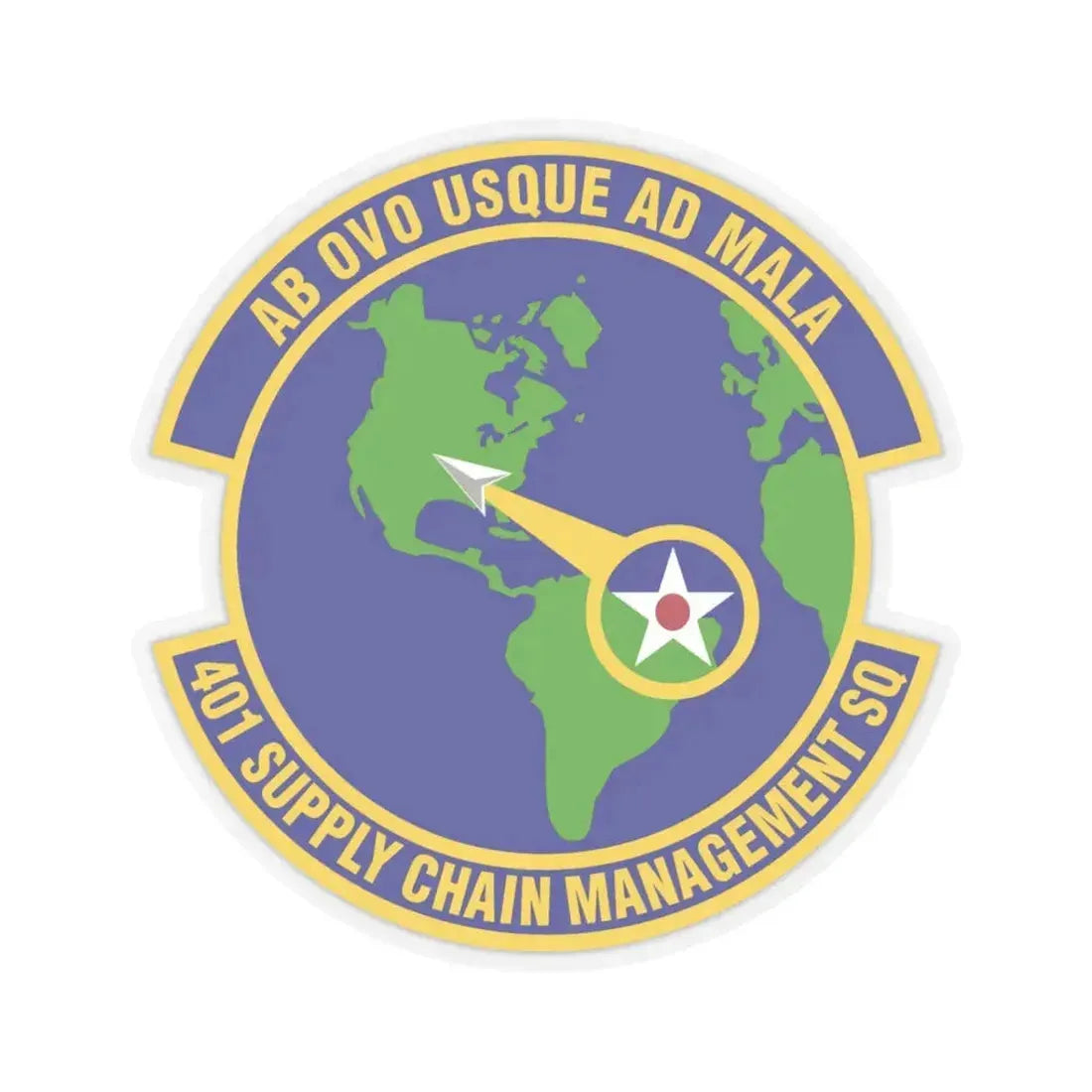 401st Supply Chain Management Squadron (U.S. Air Force) STICKER Vinyl Kiss-Cut Decal 3 Inch Transparent - The Sticker Space