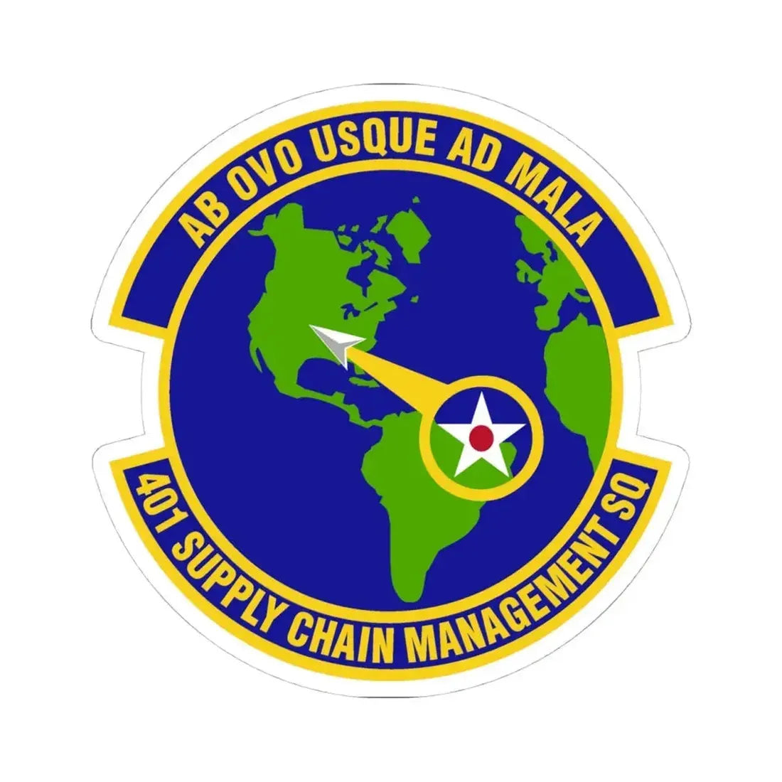 401st Supply Chain Management Squadron (U.S. Air Force) STICKER Vinyl Kiss-Cut Decal 4 Inch White - The Sticker Space
