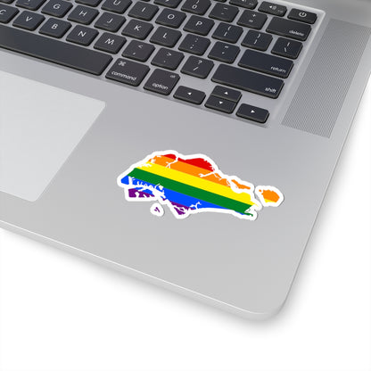LGBT flag map of Singapore (Singapore) STICKER Vinyl Kiss-Cut Decal