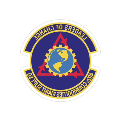 402d Commodities Maintenance Support Squadron (U.S. Air Force) REVERSE PRINT Transparent STICKER-2" × 2"-The Sticker Space