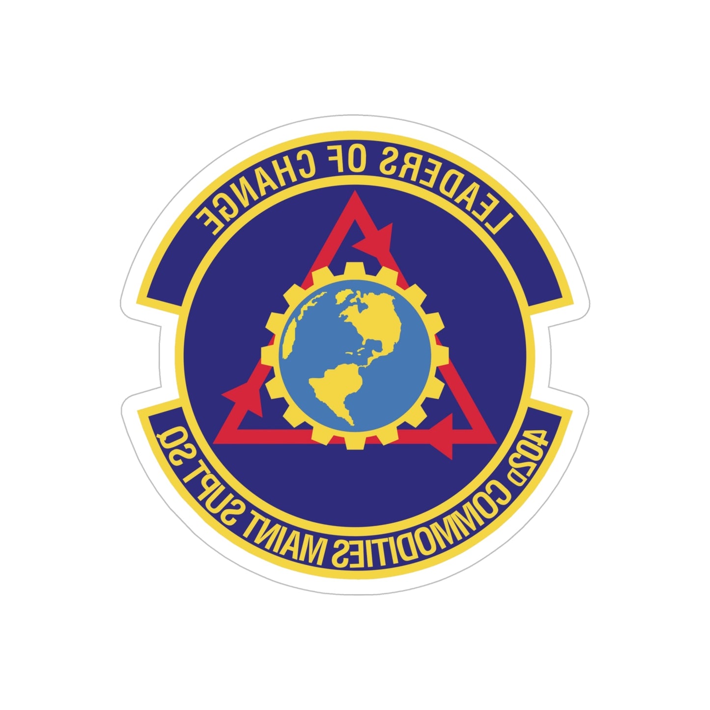 402d Commodities Maintenance Support Squadron (U.S. Air Force) REVERSE PRINT Transparent STICKER-6" × 6"-The Sticker Space