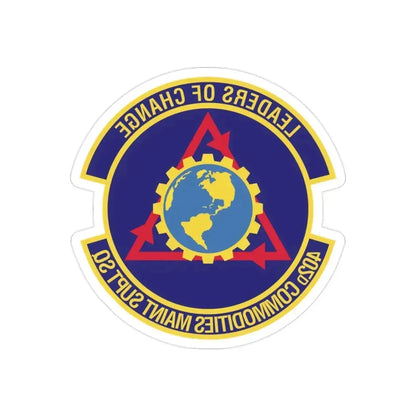 402d Commodities Maintenance Support Squadron (U.S. Air Force) REVERSE PRINT Transparent Die-Cut STICKER 2 Inch Die-Cut Transparent - The Sticker Space