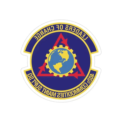 402d Commodities Maintenance Support Squadron (U.S. Air Force) REVERSE PRINT Transparent Die-Cut STICKER 4 Inch Die-Cut Transparent - The Sticker Space