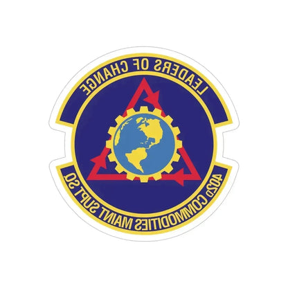 402d Commodities Maintenance Support Squadron (U.S. Air Force) REVERSE PRINT Transparent Die-Cut STICKER 5 Inch Die-Cut Transparent - The Sticker Space