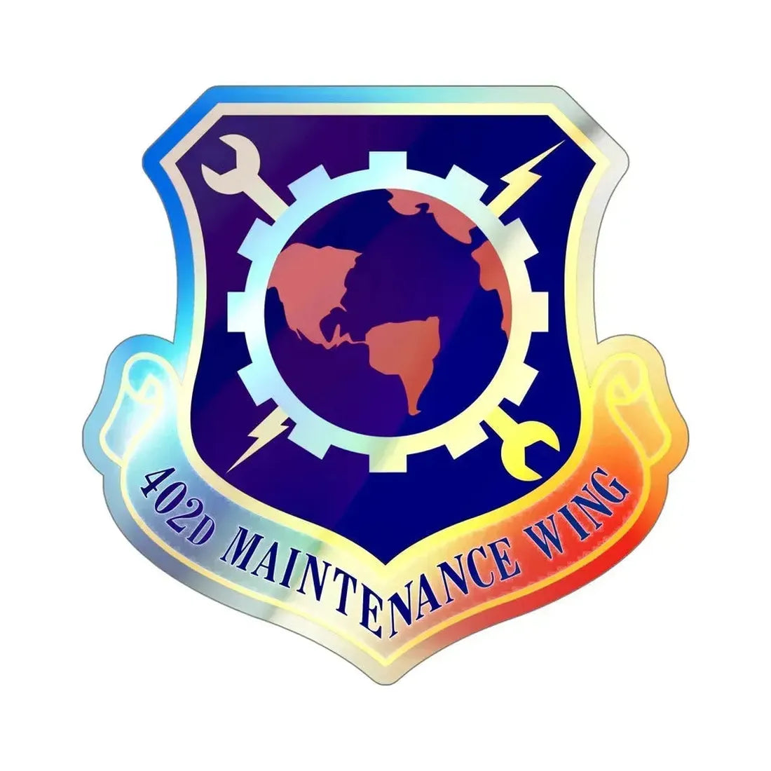 402d Maintenance Wing (U.S. Air Force) Holographic STICKER Die-Cut Vinyl Decal 5 Inch Holographic - The Sticker Space