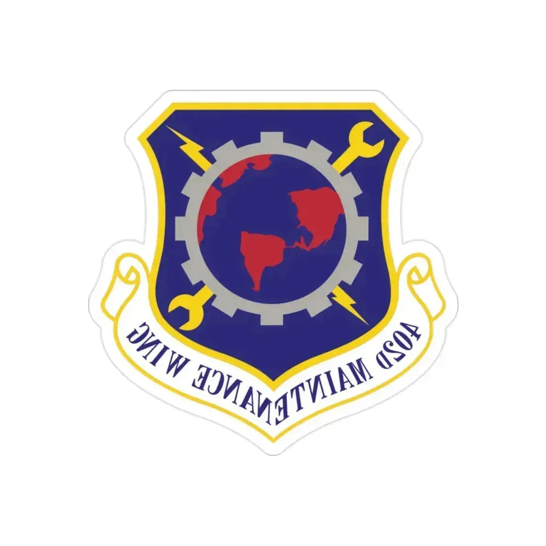 402d Maintenance Wing (U.S. Air Force) REVERSE PRINT Transparent Die-Cut STICKER 2 Inch Die-Cut Transparent - The Sticker Space