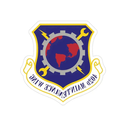 402d Maintenance Wing (U.S. Air Force) REVERSE PRINT Transparent Die-Cut STICKER 3 Inch Die-Cut Transparent - The Sticker Space