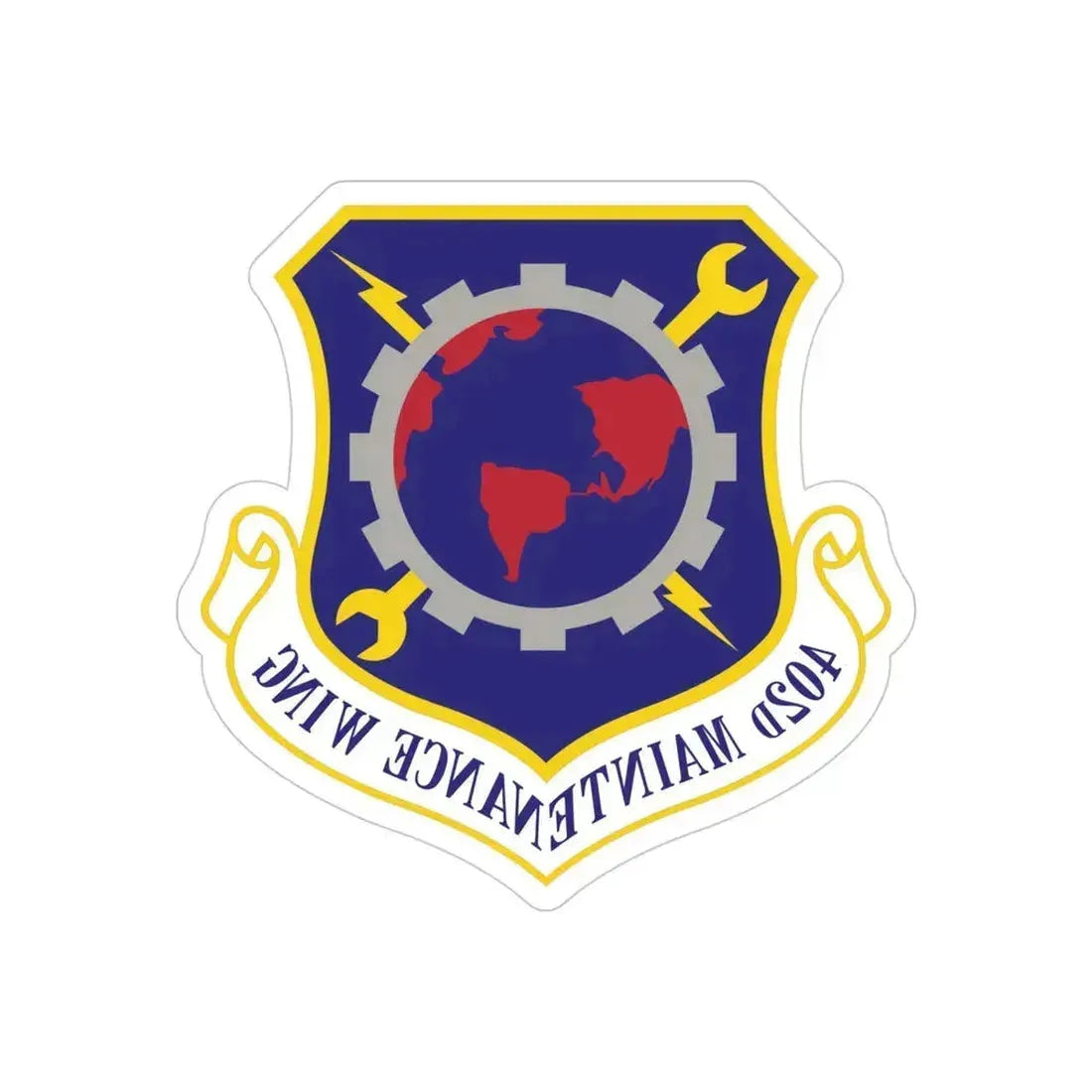 402d Maintenance Wing (U.S. Air Force) REVERSE PRINT Transparent Die-Cut STICKER 4 Inch Die-Cut Transparent - The Sticker Space