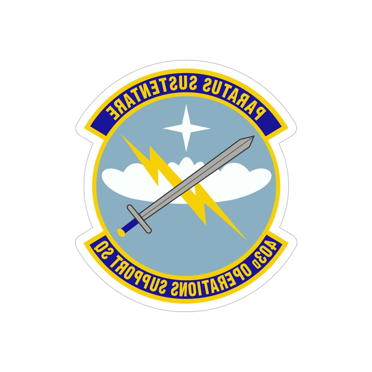 403d Operations Support Squadron (U.S. Air Force) REVERSE PRINT Transparent STICKER-5" × 5"-The Sticker Space