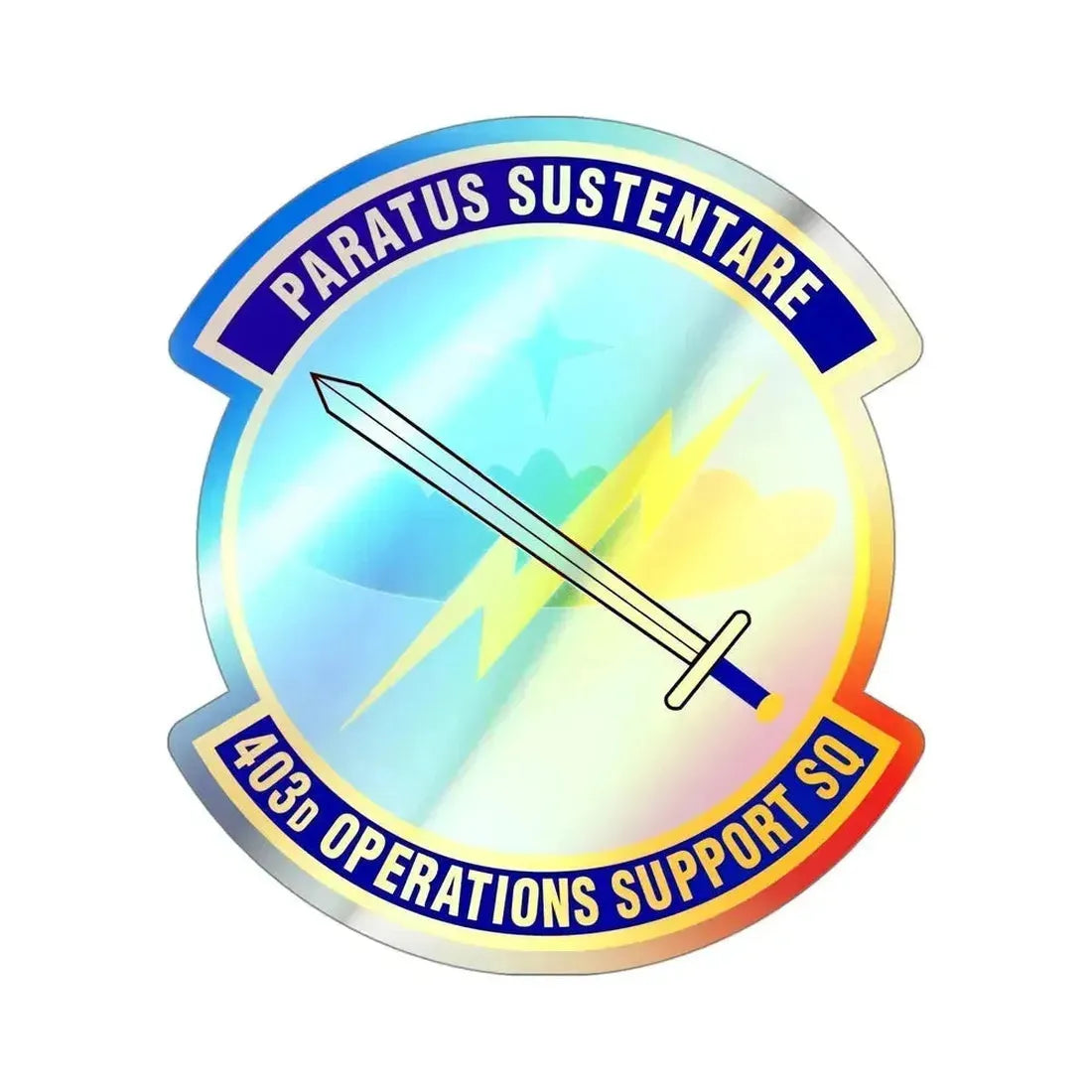 403d Operations Support Squadron (U.S. Air Force) Holographic STICKER Die-Cut Vinyl Decal 4 Inch Holographic - The Sticker Space
