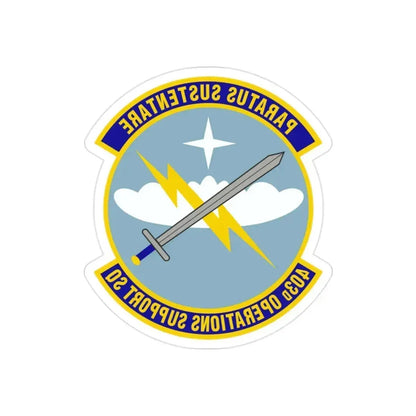 403d Operations Support Squadron (U.S. Air Force) REVERSE PRINT Transparent Die-Cut STICKER 2 Inch Die-Cut Transparent - The Sticker Space