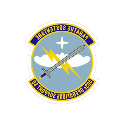 403d Operations Support Squadron (U.S. Air Force) REVERSE PRINT Transparent Die-Cut STICKER 3 Inch Die-Cut Transparent - The Sticker Space